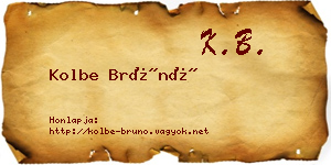 Kolbe Brúnó névjegykártya